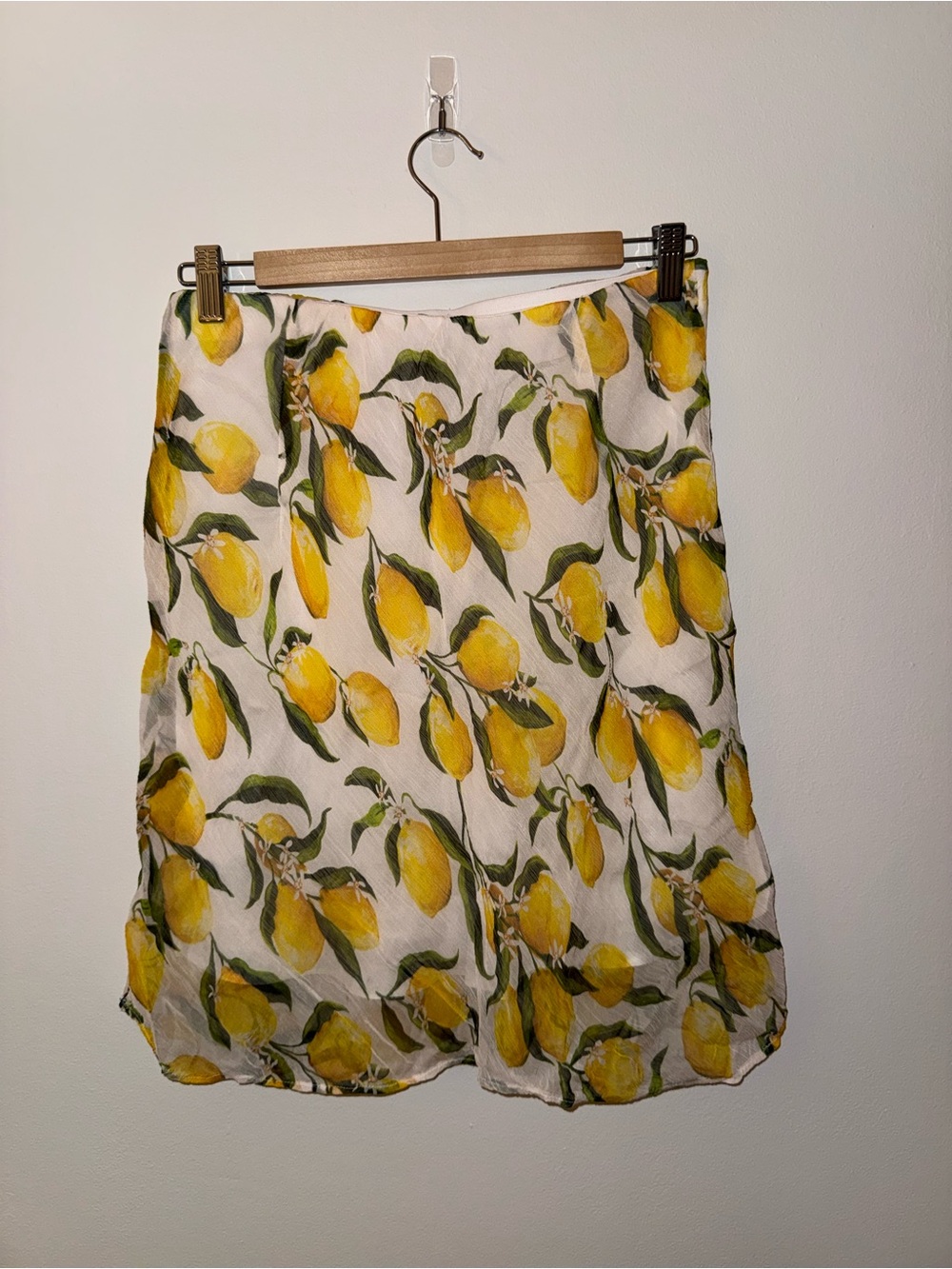 J. Crew White Skirt with Yellow Lemon Print - Picture 2 of 4
